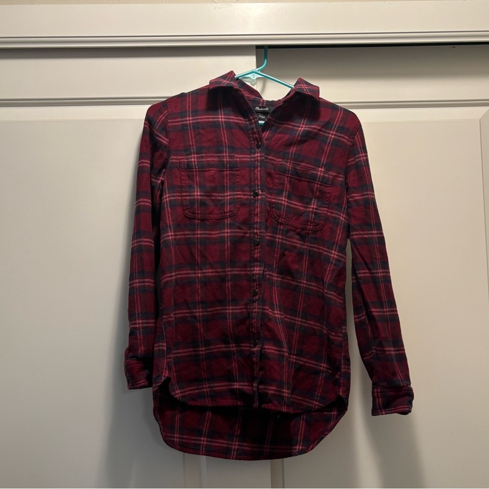 Madewell Flannel Classic Ex-Boyfriend Shirt in Jensen Plaid, size XS